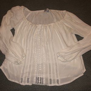 Hollister blouse white long sleeve